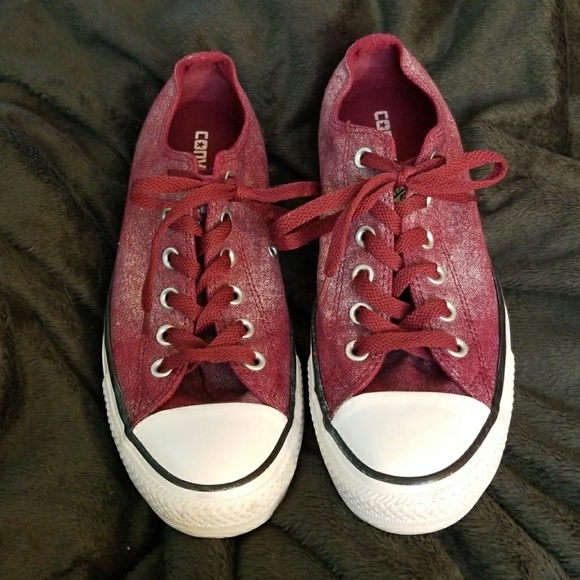 Converse Shoes - Maroon/Silver Converse 9